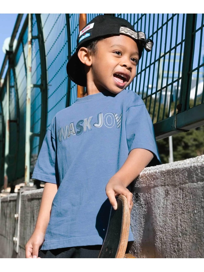 WASK 【接触冷感】刺しゅう風ロゴプリントBIGTシャツ(110~160cm) ベベ オンライン ストア トップス カットソー・Tシャツ ブルー グリーン【送料無料】 5,577円