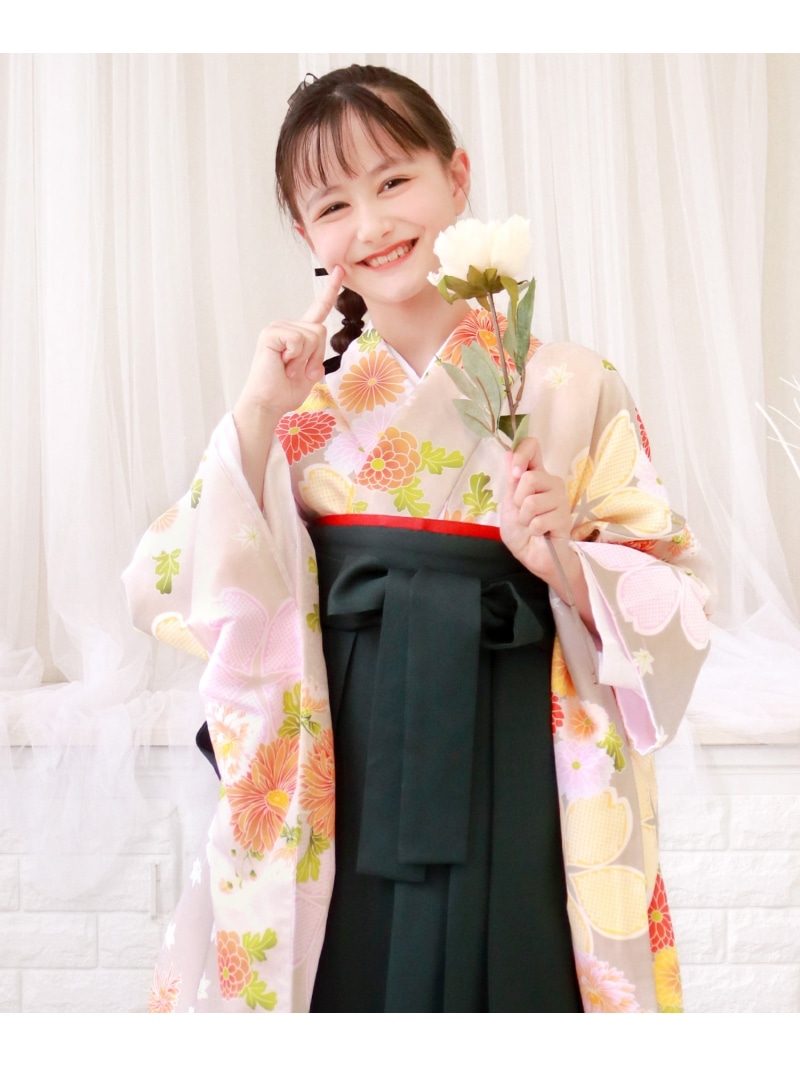 KYOETSU ガールズ 華やかB 袴4点セット ( 二尺袖 + 帯 + 袴 + 襦袢 ) 花和柄 キョウエツ 着物・浴衣・和装小物 着物【送料無料】 11,060円