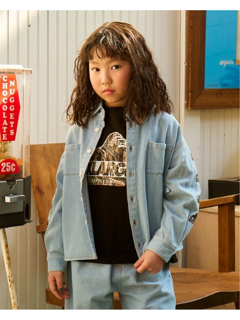 XLARGE KIDS パッチロゴデニム長袖シャツ ナルミヤオンライン トップス シャツ・ブラウス ブルー【送料無料】