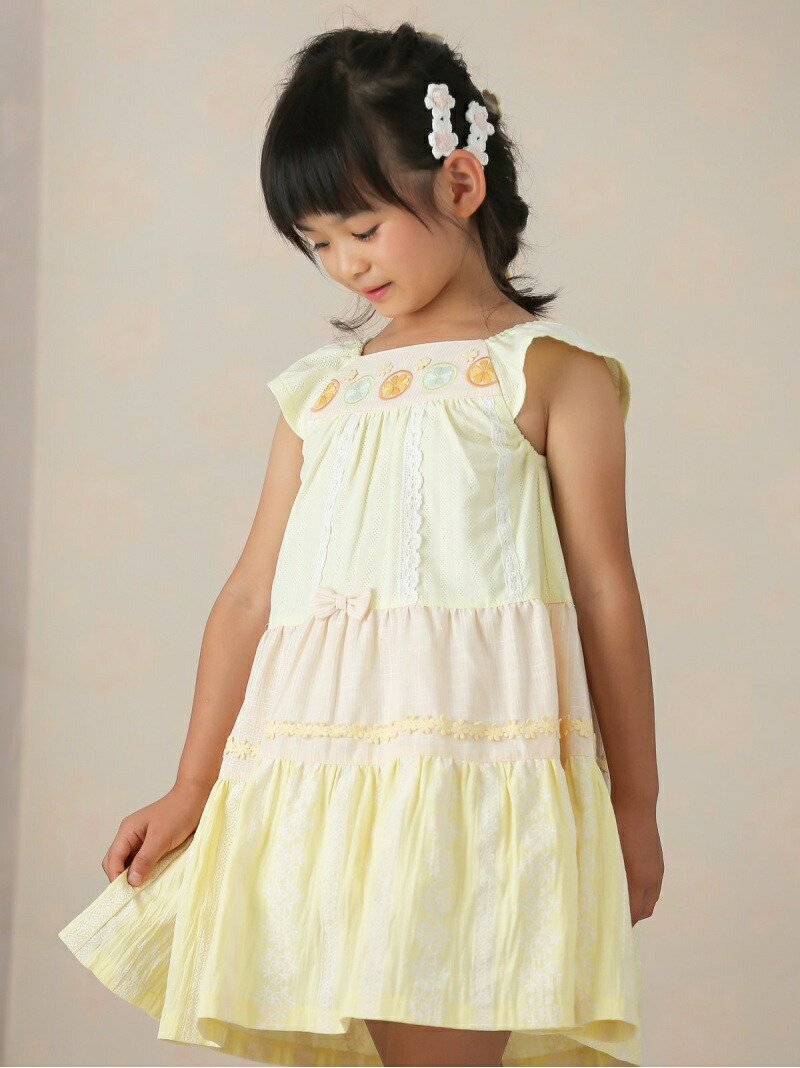 Souris 檸檬エンブロイダリーワン安泰 スーリー ワンピース キッズワンピース 送料無料 Souris キッズ ワンピース スーリー Damienrice Com