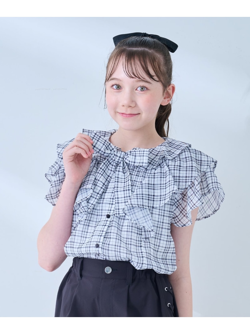 【SALE/20%OFF】mezzo piano Junior 2WAYフリルブラウス&キャミソールセット ナルミヤオンライン トップス シャツ・ブラウス ホワイト ブルー【RBA_E】【送料無料】| Fashion Kids