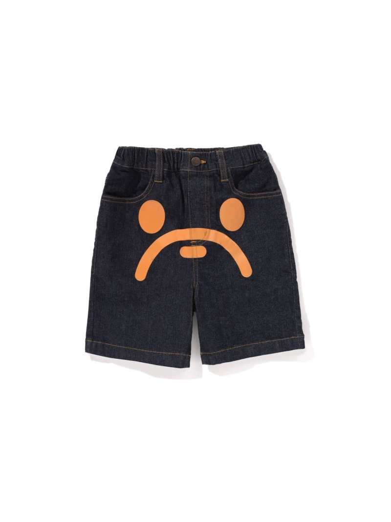 A BATHING APE (K)MILO FACE 10 OZ STRETCH DENIM SHORTS ア ベイシング エイプ パンツ ジーンズ・デニムパンツ ネイビー【送料無料】