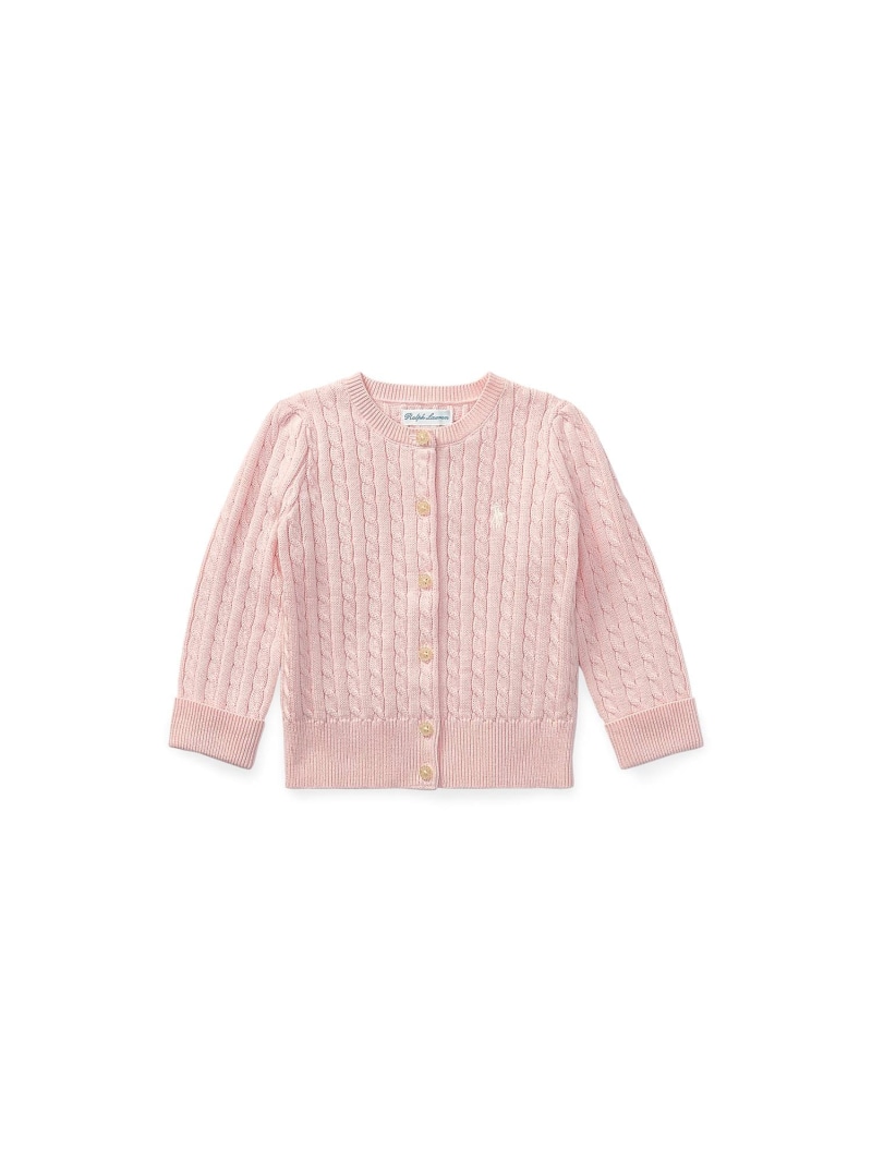 POLO RALPH LAUREN (もの言う花)有線テレビ編み物 綿織物 ジレー ラルフローレン トップス ジレー サクラ色【貨物輸送無料】