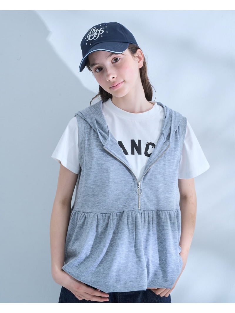POM PONETTE AMI 【AMI】【人付き合い冷感】バルーンパーカ×ティーシャツ書き割り ナルミヤオンライン トップス カットソー・ティーシャツ 薄墨色【貨物輸送無料】
