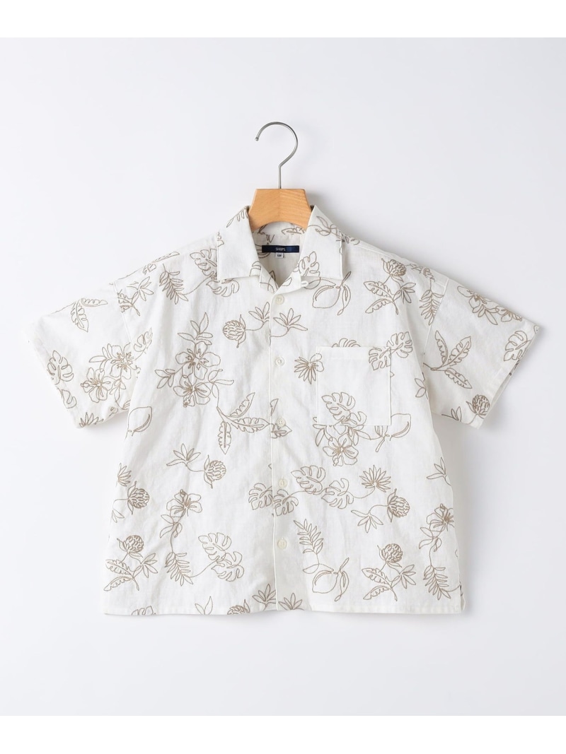 SHIPS KIDS SHIPS KIDS:140~160cm /エンブロイダリー オープンカラー シャツ シップス トップス シャツ・ブラウス ホワイト【先行予約】*【送料無料】