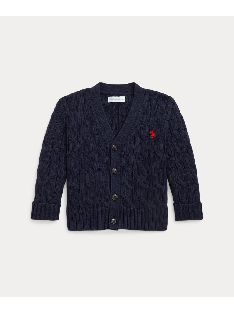POLO RALPH LAUREN (もの言う花)有線テレビ編み物 綿織物 V素っ首 ジレー ラルフローレン トップス ジレー 米国海軍【貨物輸送無料】