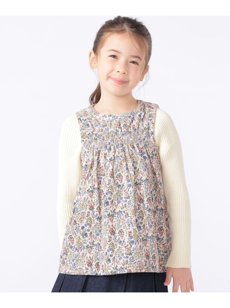 【SALE／30%OFF】SHIPS KIDS SHIPS KIDS:100~130cm / コーデュロイ リブ レイヤード トップス シップス トップス シャツ・ブラウス ベージュ ブルー【RBA_E】【送料無料】