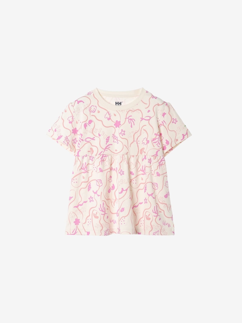 HELLY HANSEN 【公式】ショートスリーブオーシャンランドプリントチュニック(キッズ) ヘリーハンセン トップス カットソー・Tシャツ ブルー ピンク【送料無料】