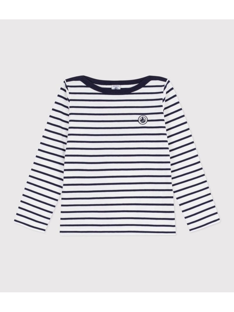 PETIT BATEAU マリニエール長袖ティーシャツ プチバトー トップス スウェット・トレーナー 白いこと【貨物輸送無料】