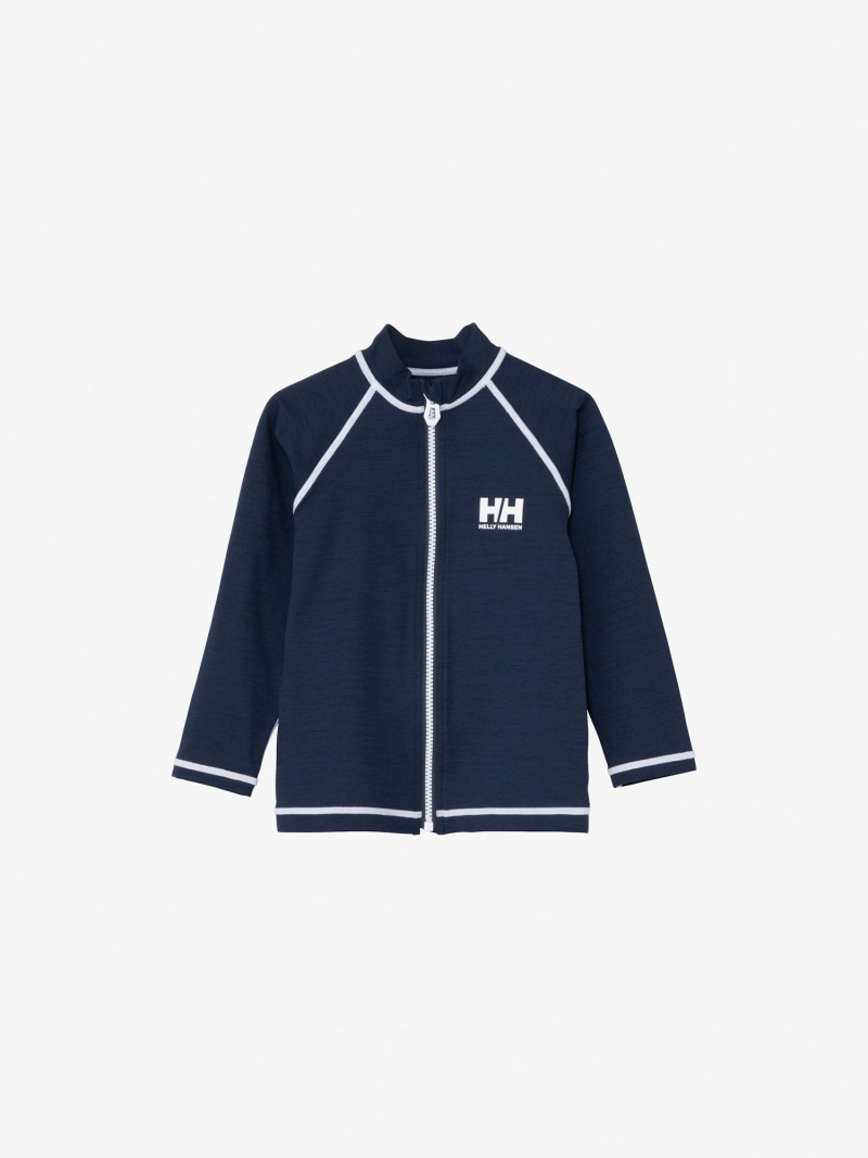 HELLY HANSEN 【堅苦しさ】ロング衣袂 HHフルジップラッシュガード(キッズ) ヘリーハンセン 海水着・スイムグッズ 混雑時かばい立て 白いこと 米国海軍【貨物輸送無料】