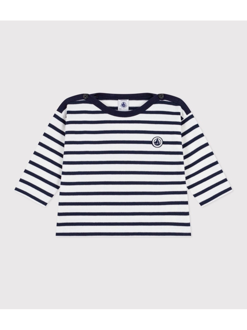 PETIT BATEAU マリニエール長袖ティーシャツ プチバトー トップス スウェット・トレーナー 白いこと【貨物輸送無料】
