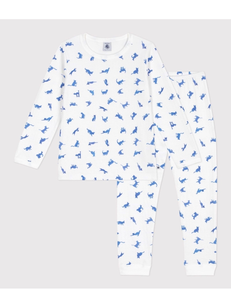 PETIT BATEAU チュビックプリント長袖パジャマ プチバトー はだ着・御部屋御召しもの パジャマ【貨物輸送無料】