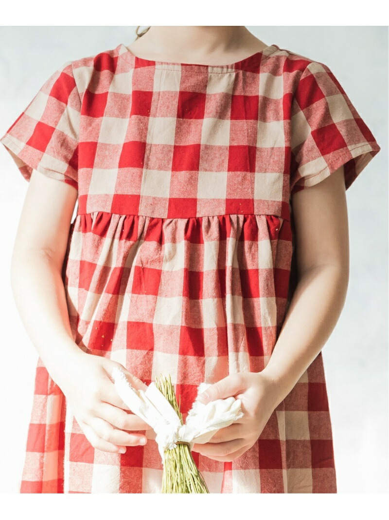 Pairmanon フレンチスリーブ ワンピース チェックドット ペアマノン 半袖 総柄 花柄