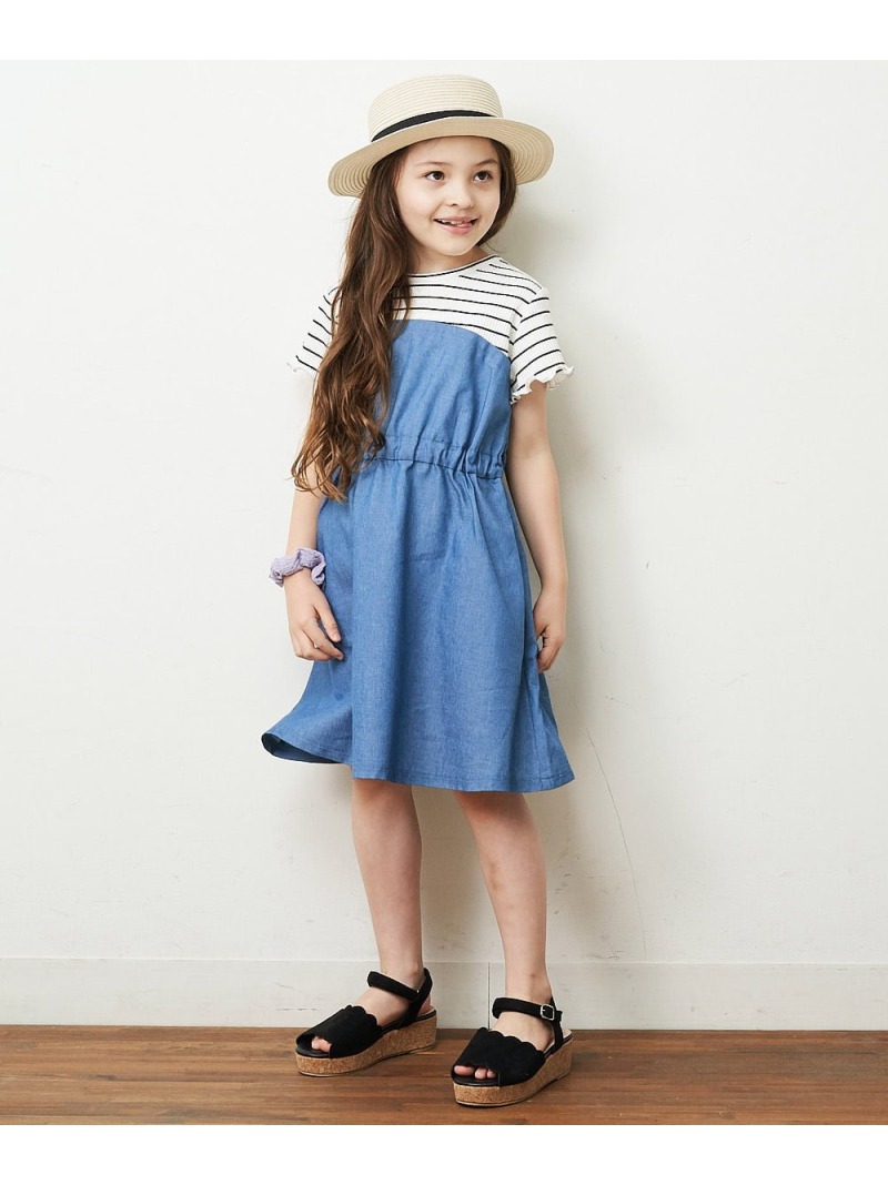 A V V 140 150 ボーダードッキングワンピース アー ワンピース ヴェ