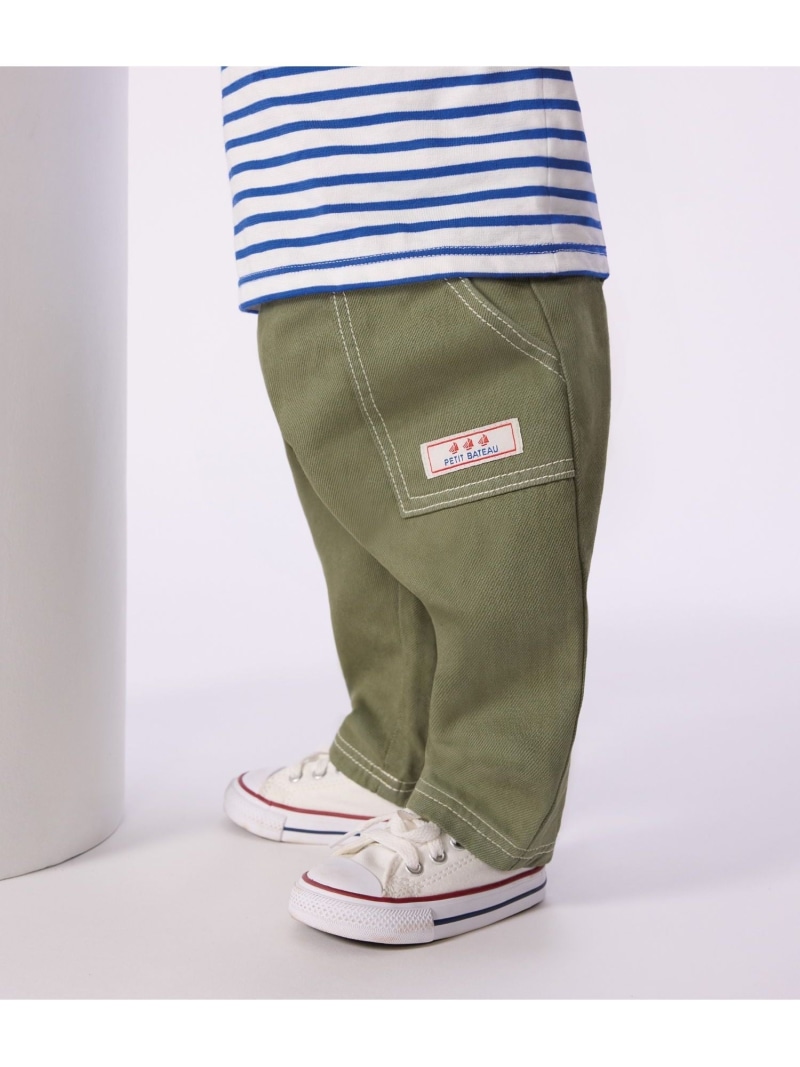 PETIT BATEAU コットンリヨセルパンツ プチバトー パンツ その他のパンツ カーキグリーン【送料無料】