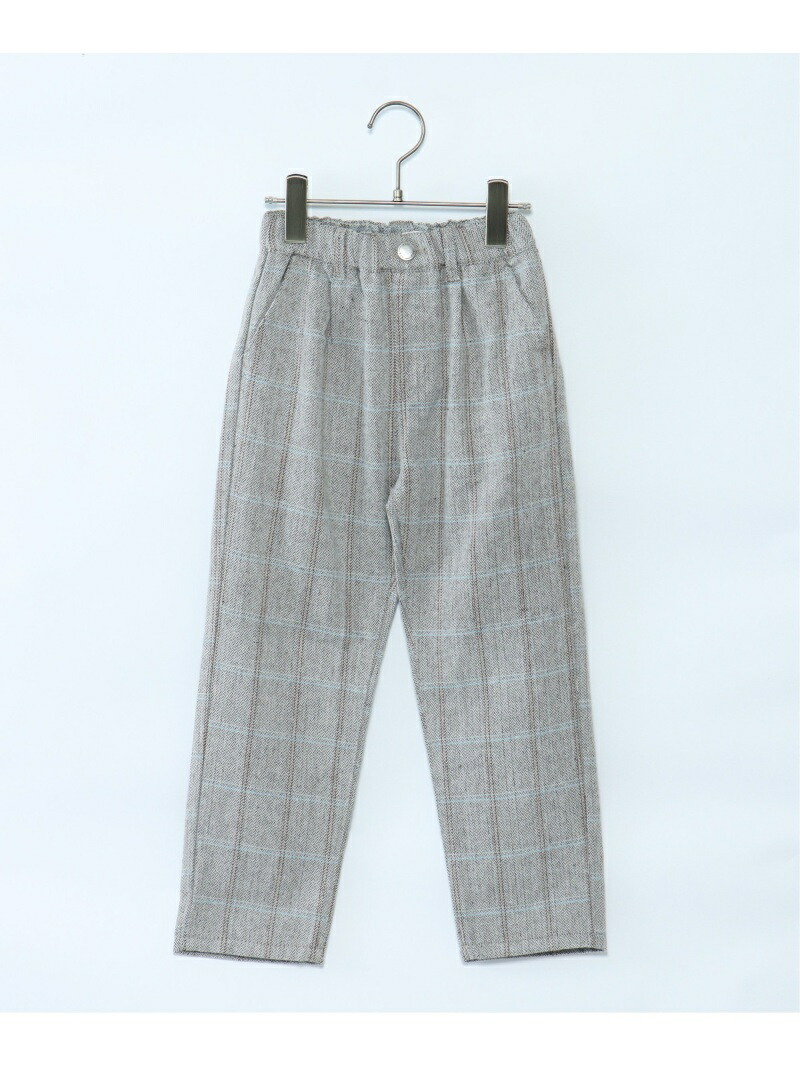 Ikka ヘリンボンチェックテーパードパンツ 1 160cm