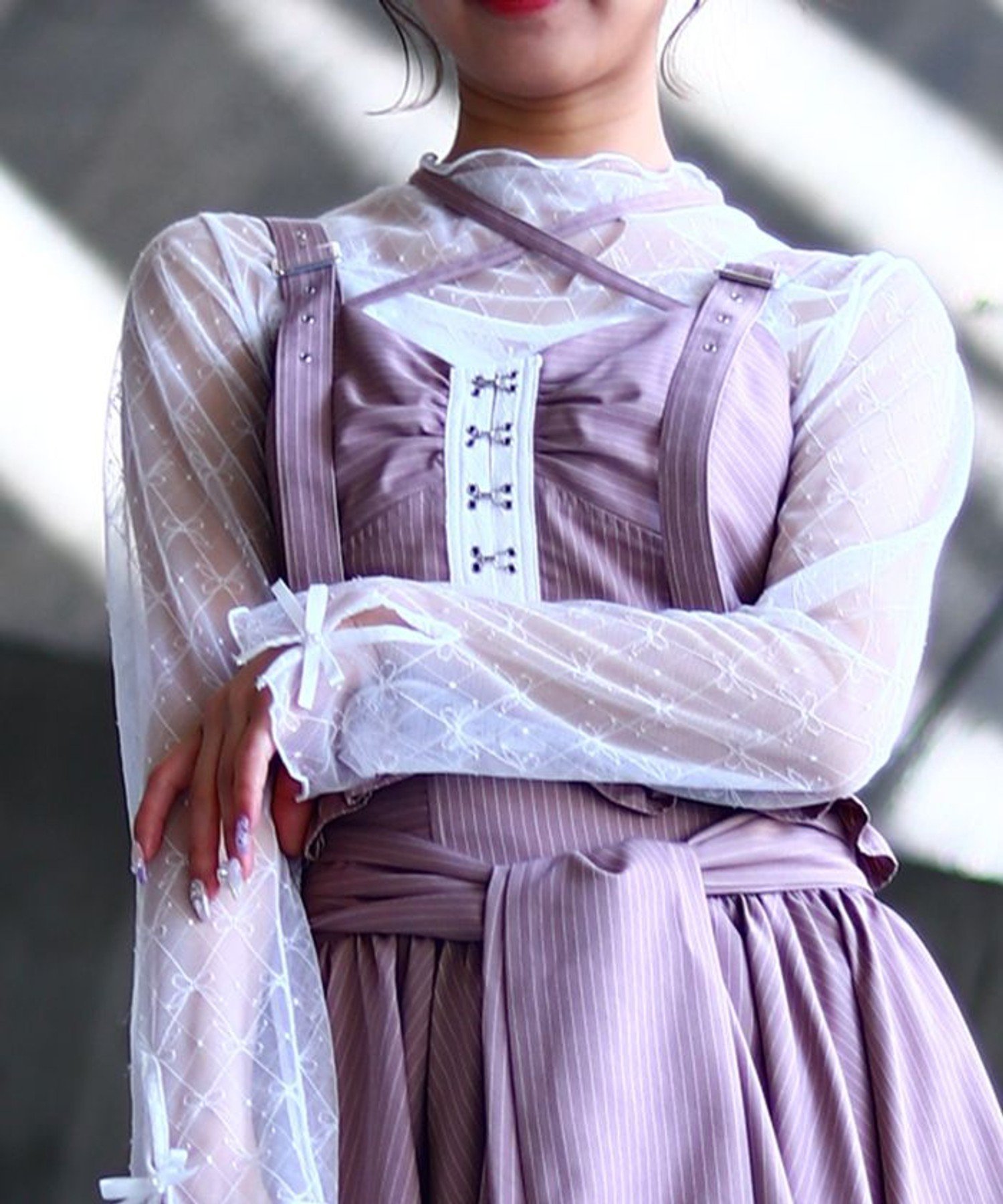 楽天市場】alice auaa / コルセット風編み上げ付き別珍フリルビスチェ