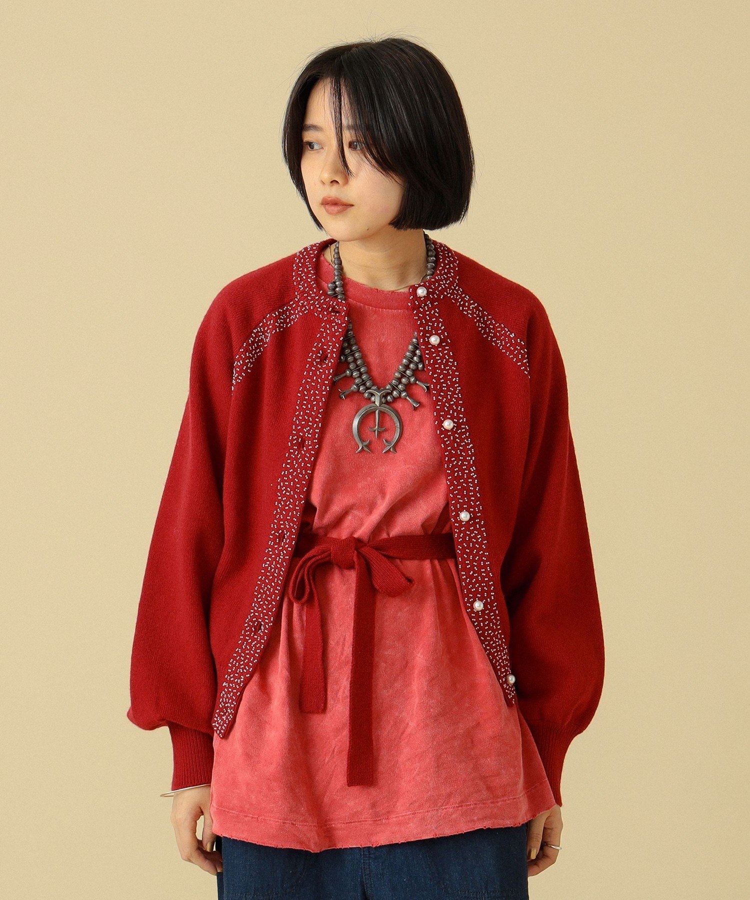 HYSTERIC GLAMOUR　WOMAN BANANA編込 カーディガン ヒステリックグラマー WOMAN BANANA編込 カーディガン ブラック M