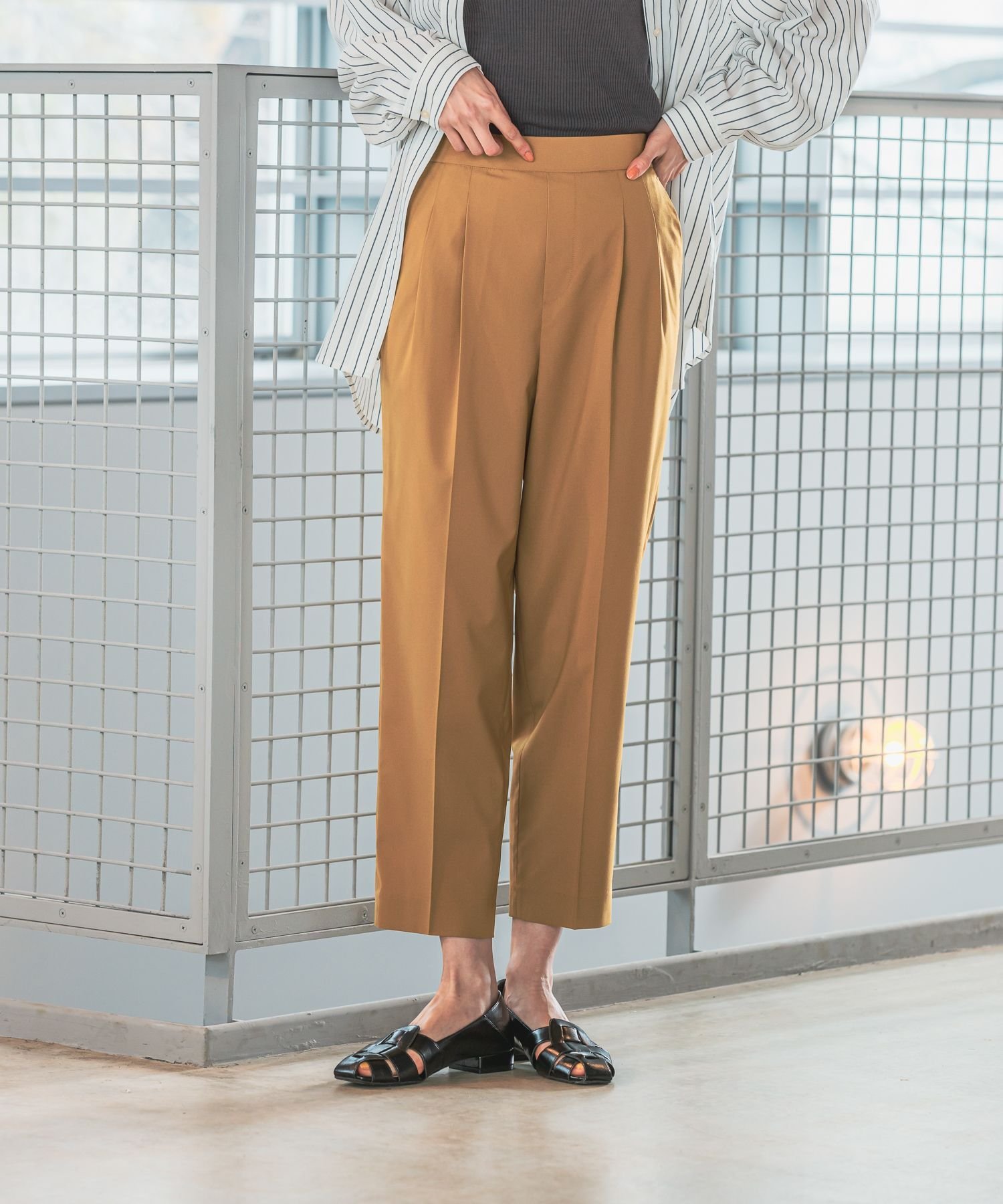 【SALE/60%OFF】GLOBAL WORK ウツクシルエットDRYテーパードパンツ/986650 グローバルワーク パンツ その他のパンツ グレー ブラウン イエロー グリーン ネイビー ピンク ブラック