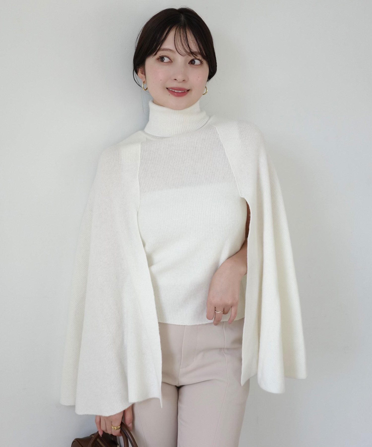 anuans ダブルクロススリムフレアパンツ アニュアンス パンツ その他のパンツ ベージュ ホワイト ブラック ブラウン【送料無料】