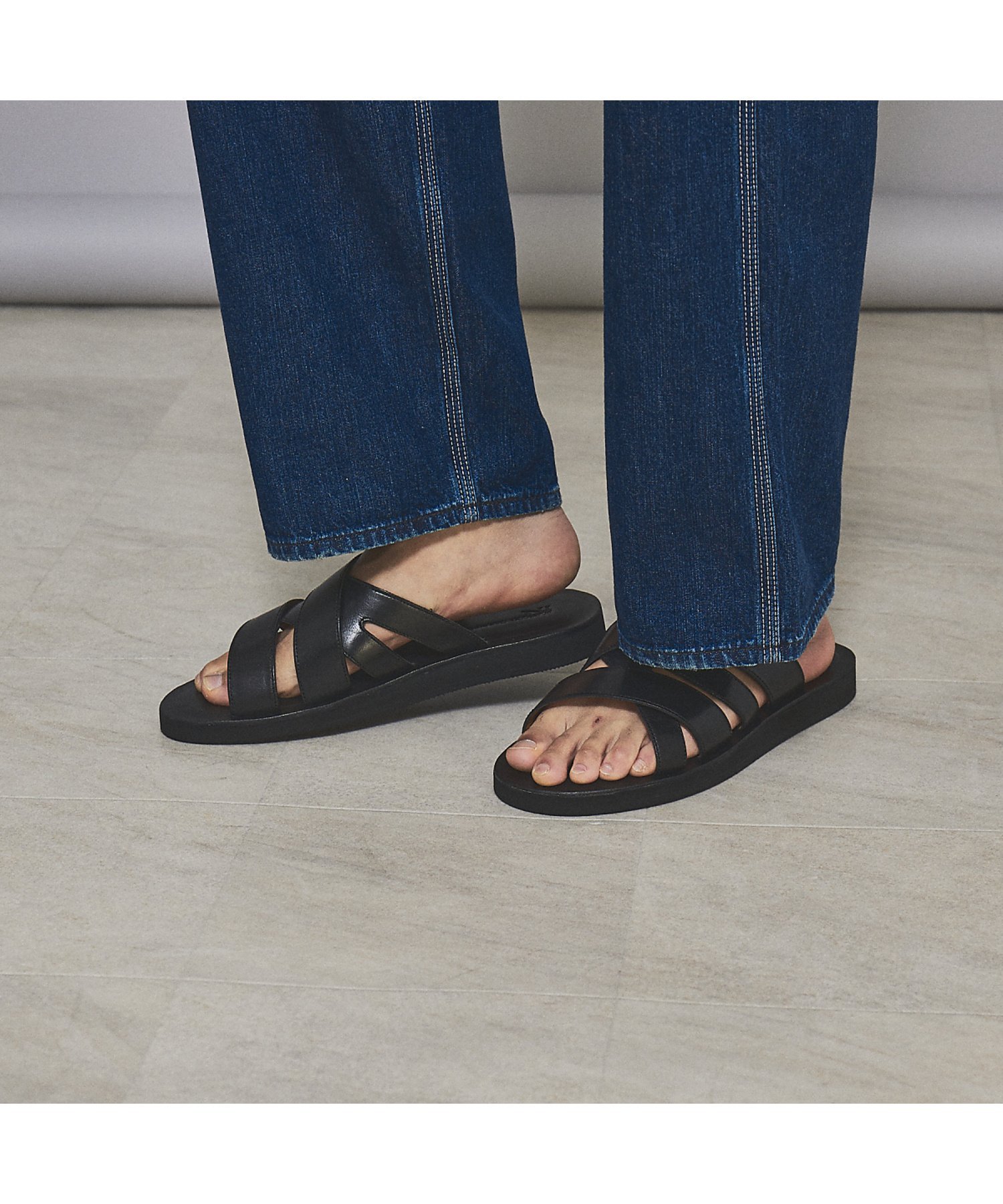 新品 alfredo BANNISTER バニスター レザー サンダル 革靴 セール】 【一部店舗＋WEB限定】ステップイン レザーサンダル