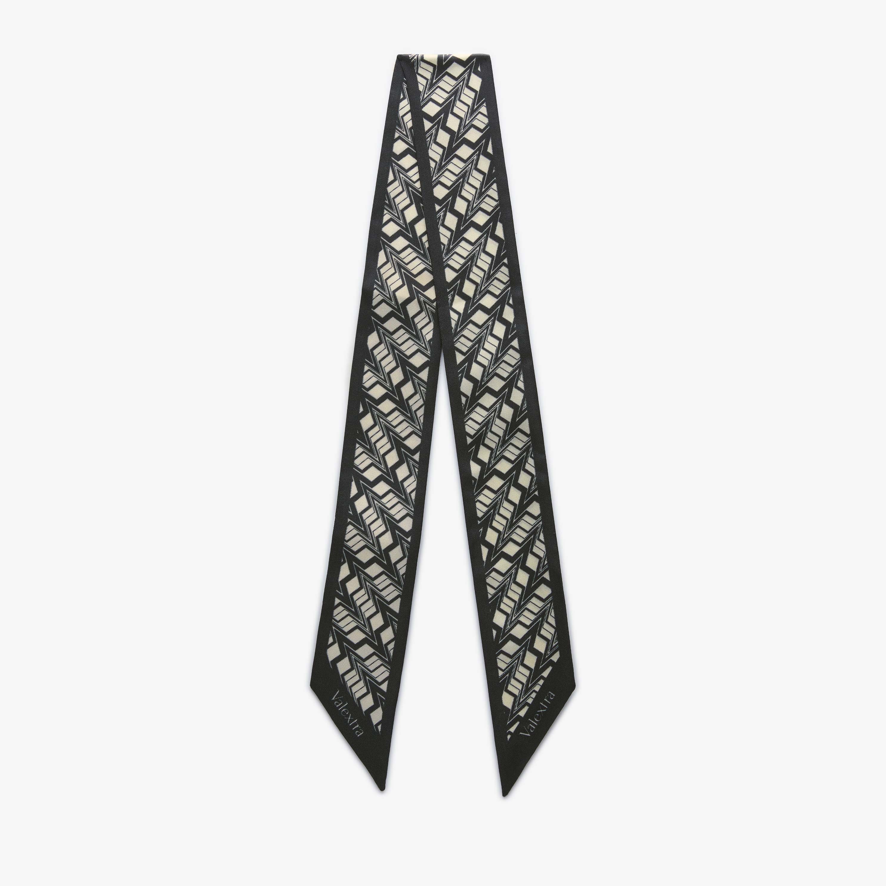 【未使用】Valextra ヴァレクストラ　シルクバンド　ロゴ　スカーフ org.jpg