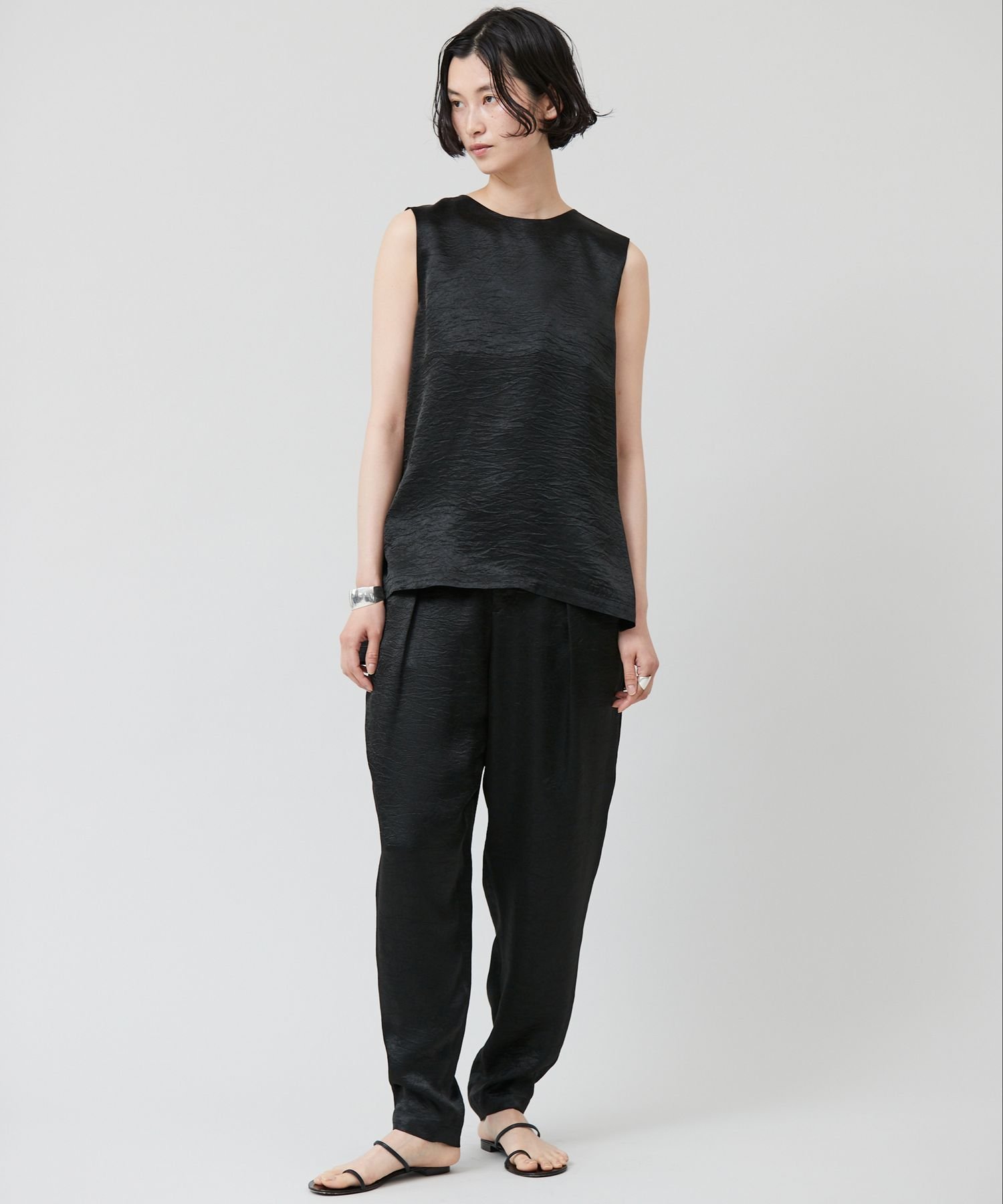 SALE／20%OFF】Curensology クラッシュサテンパンツ カレンソロジー 