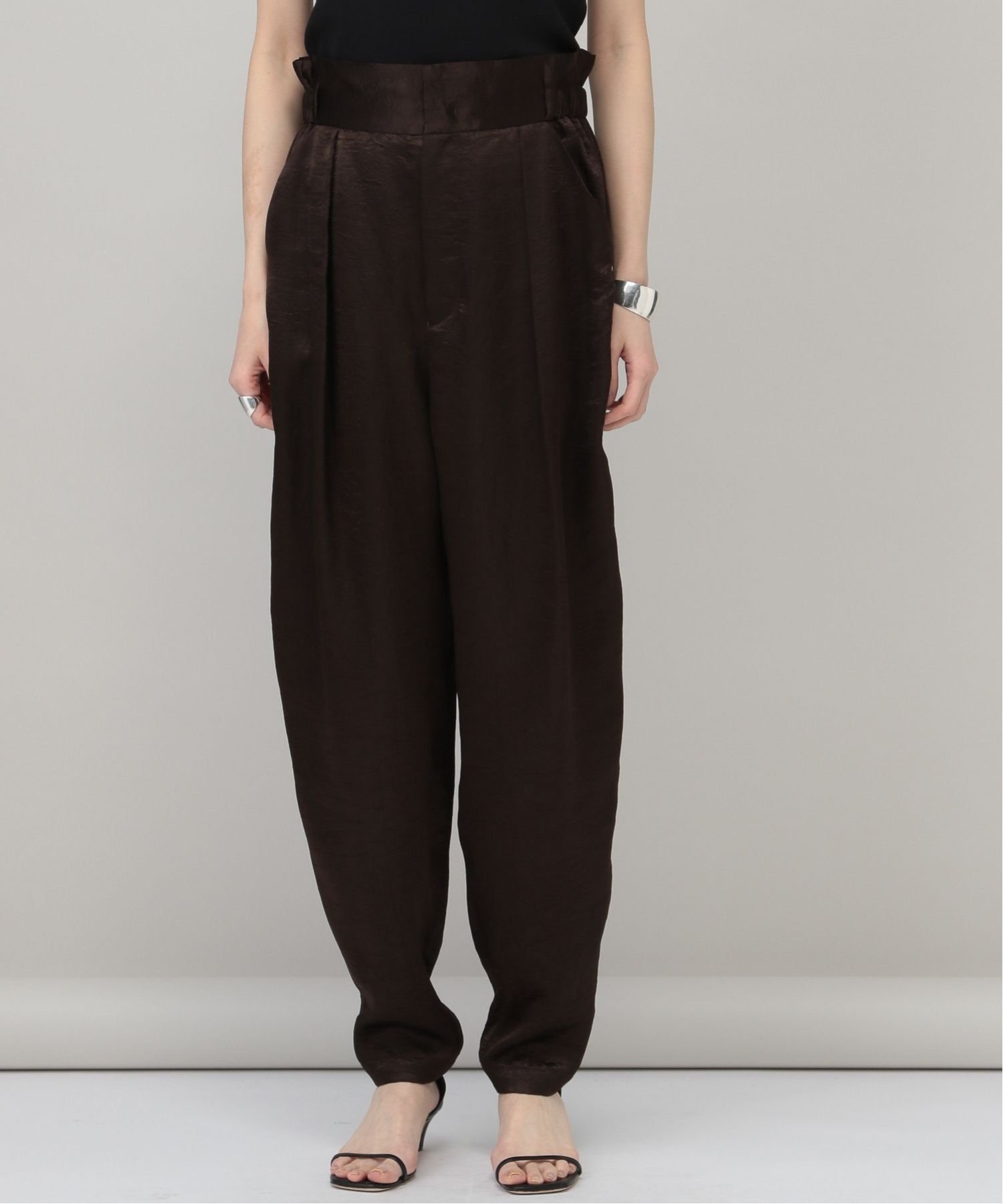 SALE／20%OFF】Curensology クラッシュサテンパンツ カレンソロジー 