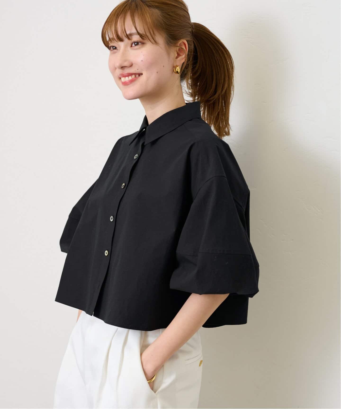 SALE／30%OFF】FRAMeWORK クロップドランタンスリーブシャツ フレーム 