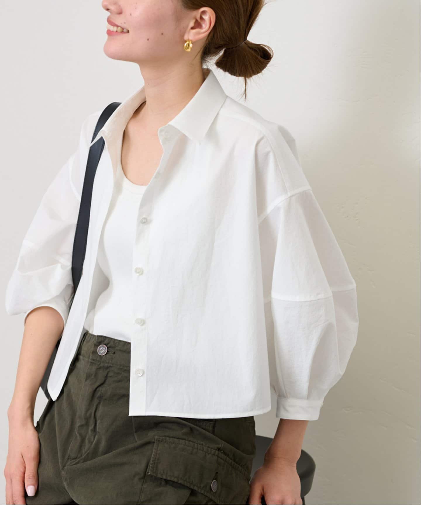 SALE／30%OFF】FRAMeWORK クロップドランタンスリーブシャツ フレーム 