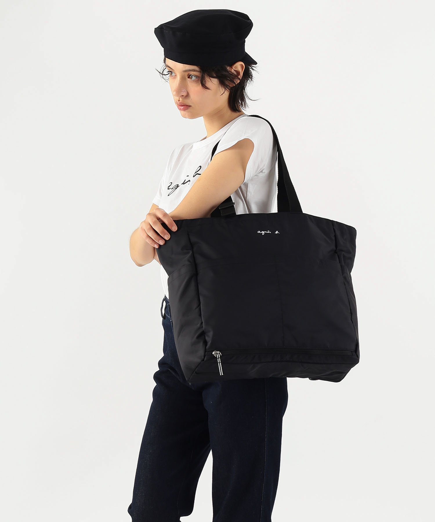 agnes b. ENFANT ロゴ ペアレンツバッグ(マザーズバッグ