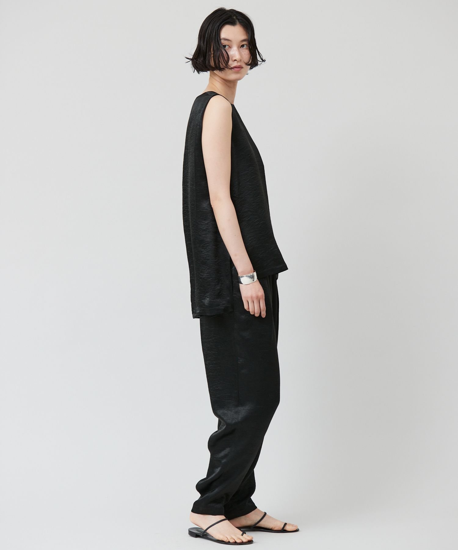 Curensology クラッシュサテンブラウス カレンソロジー トップス 