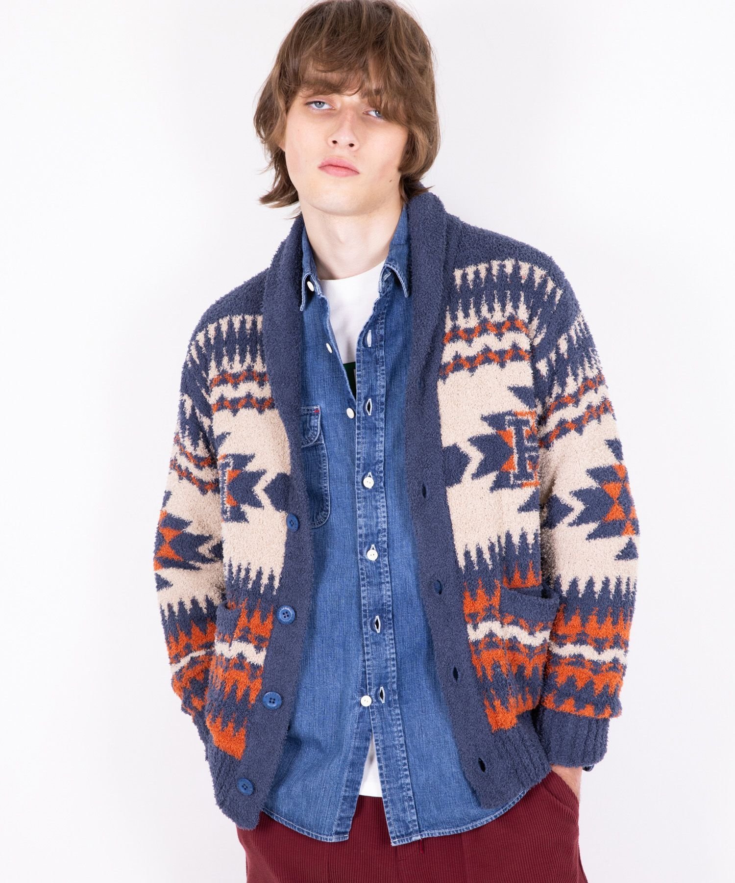 HYSTERIC GLAMOUR SEE NO EVILジャカード ショールカーディガン  