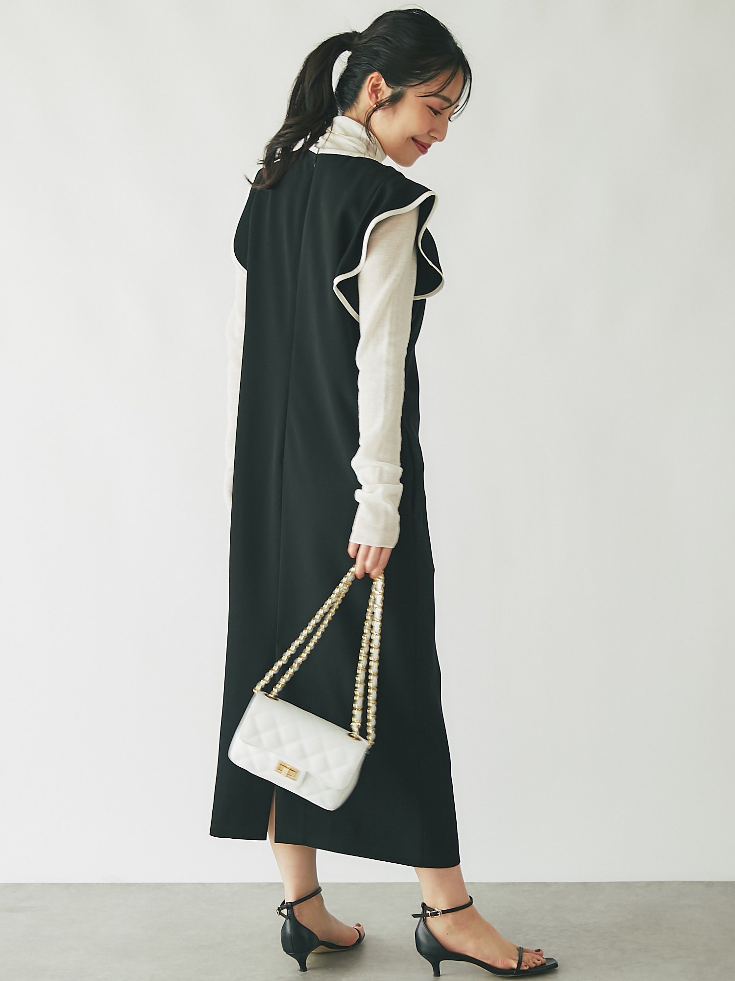 SALE／52%OFF】La boutique BonBon ダブルクロスバイカラーラッフル 