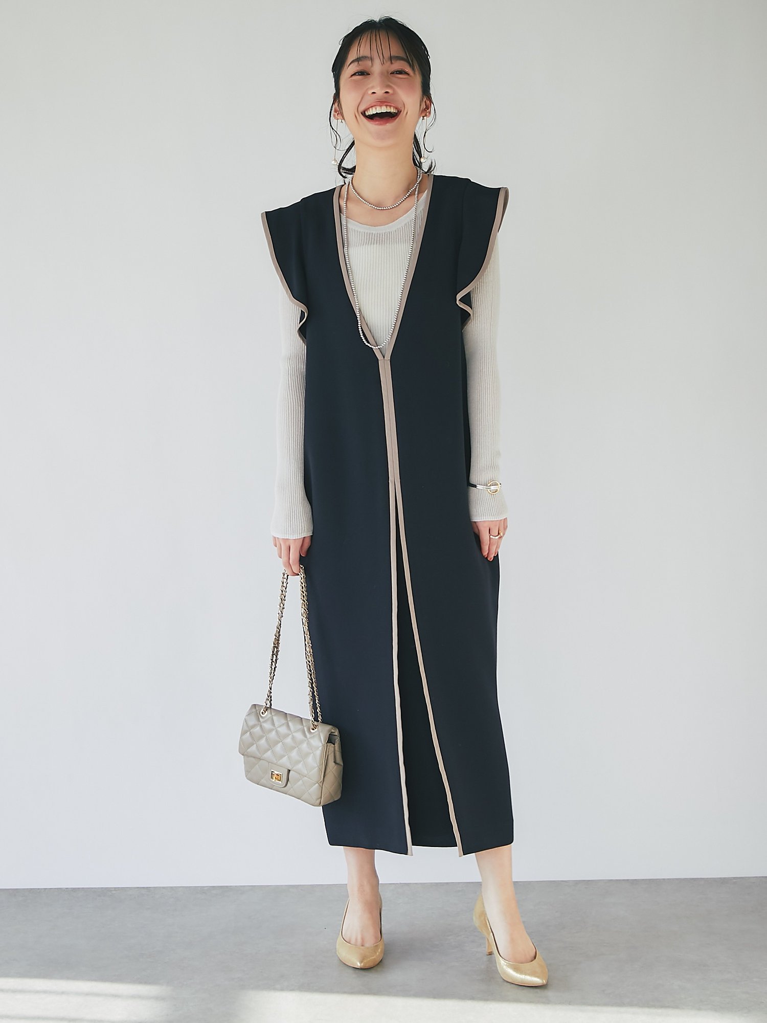 SALE／52%OFF】La boutique BonBon ダブルクロスバイカラーラッフル 