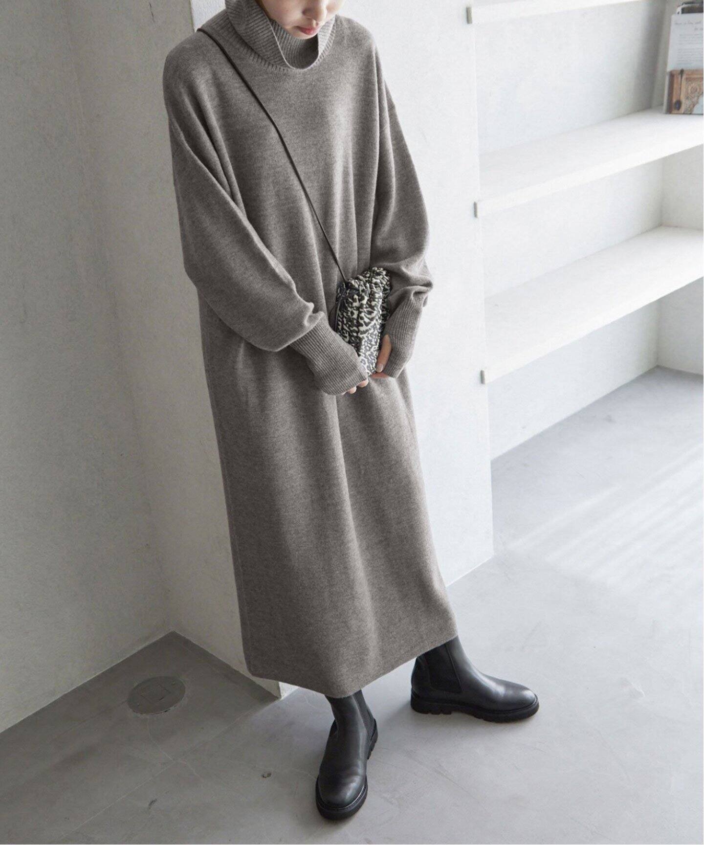 SLOBE IENA ウォッシャブルウールタートルワンピース スローブ イエナ