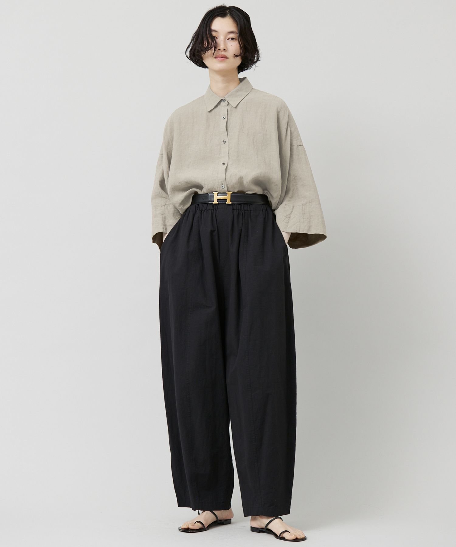 SALE／20%OFF】Curensology ドルマンスリーブリネンシャツ カレン 