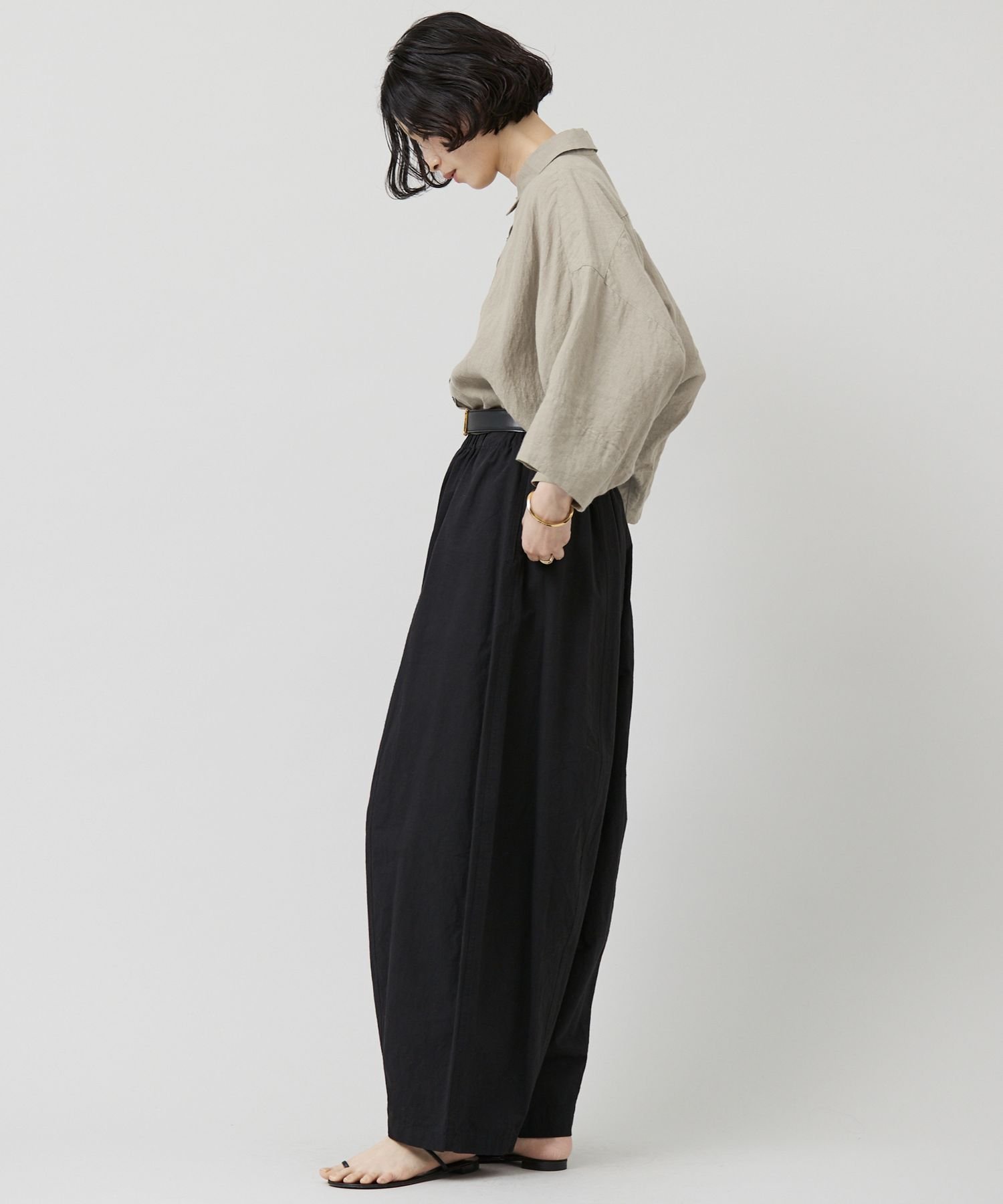 SALE／20%OFF】Curensology ドルマンスリーブリネンシャツ カレン 