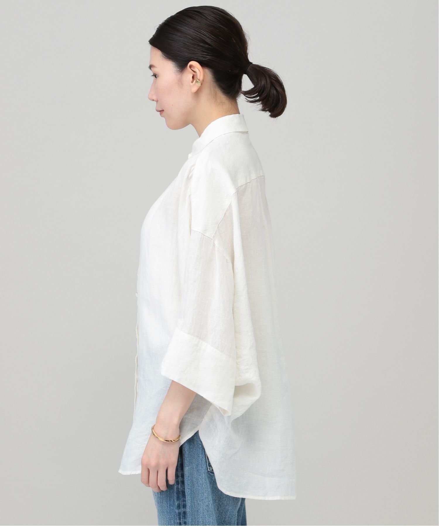 SALE／20%OFF】Curensology ドルマンスリーブリネンシャツ カレン 