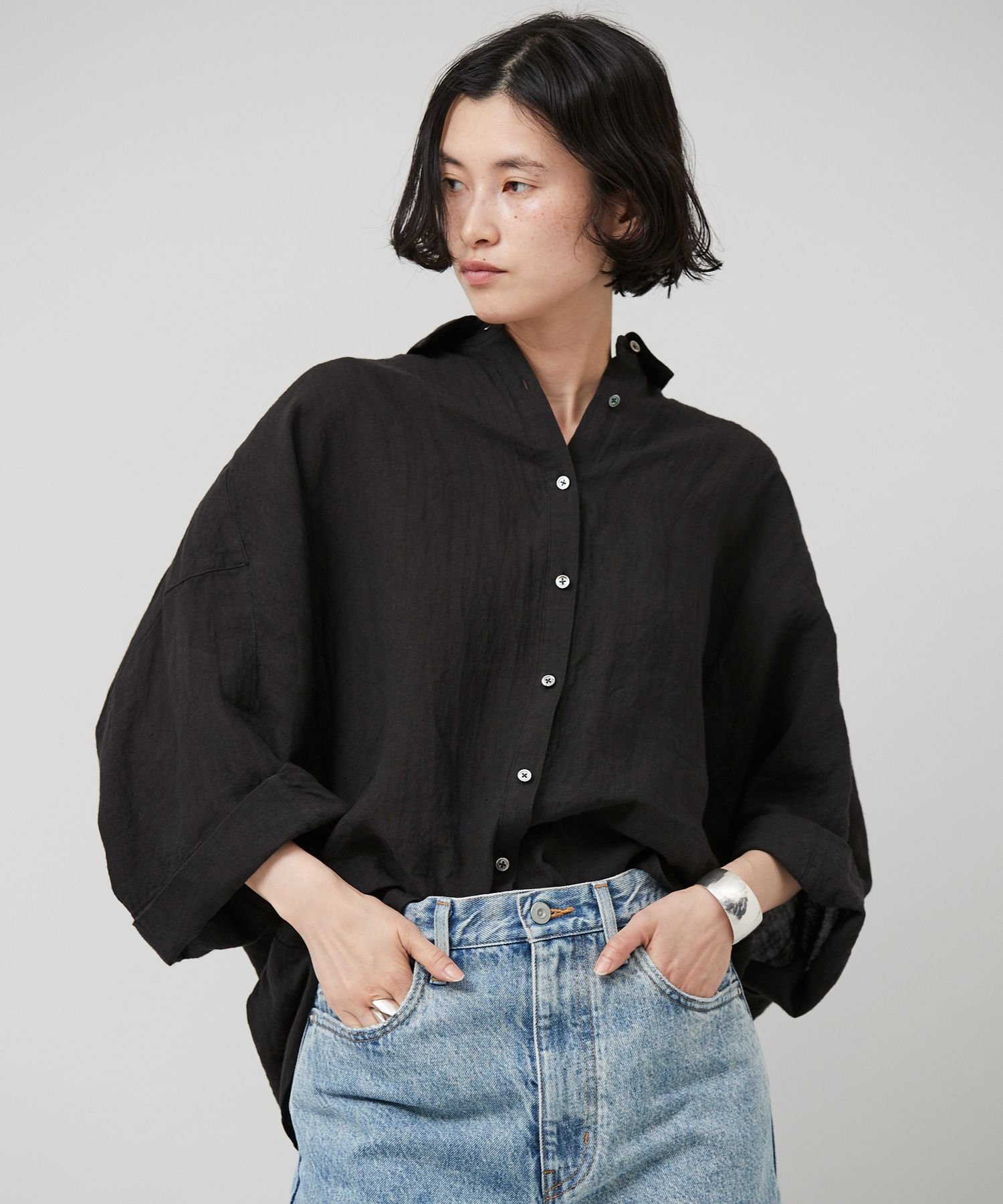 SALE／20%OFF】Curensology ドルマンスリーブリネンシャツ カレン 