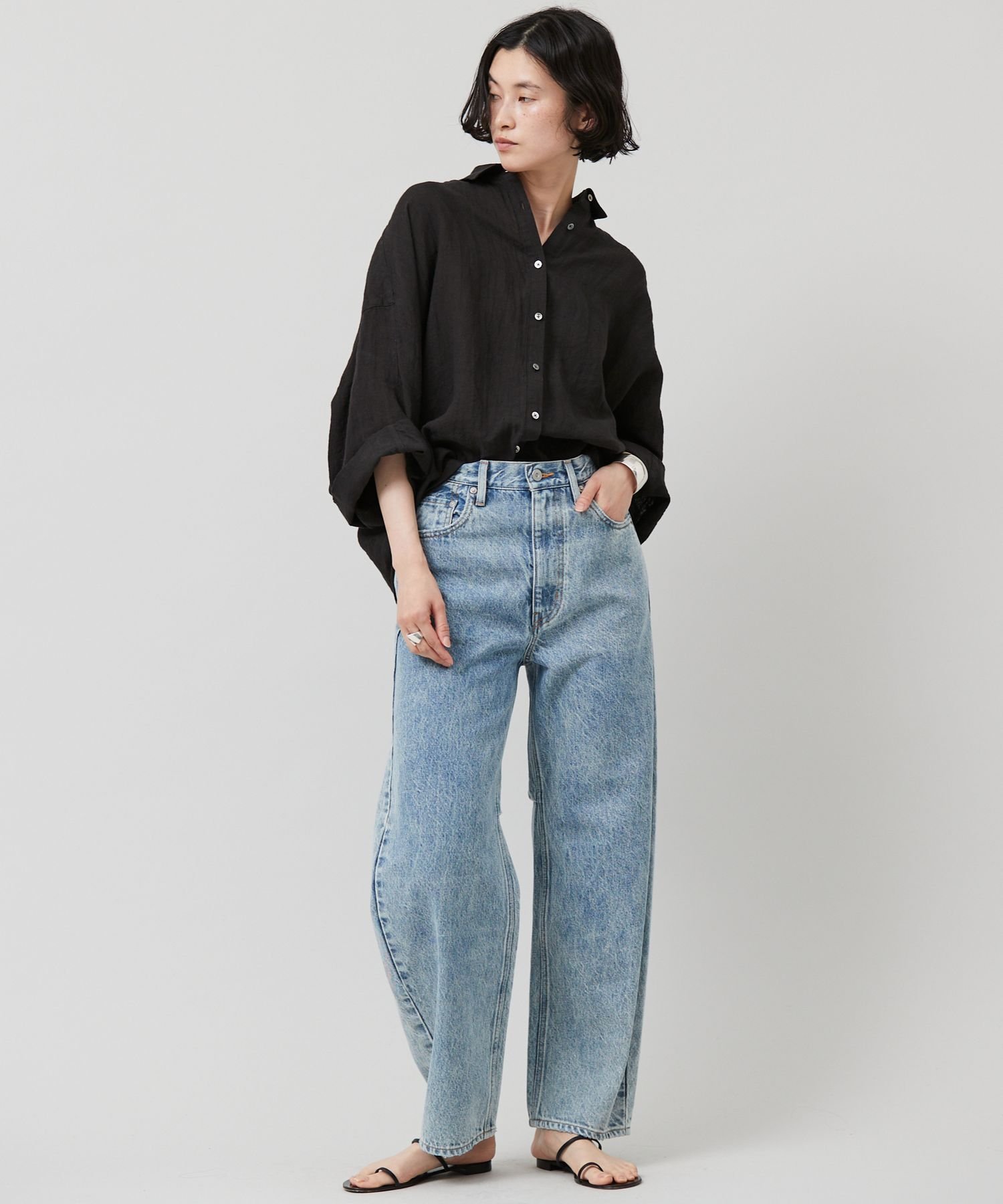 SALE／20%OFF】Curensology ドルマンスリーブリネンシャツ カレン 