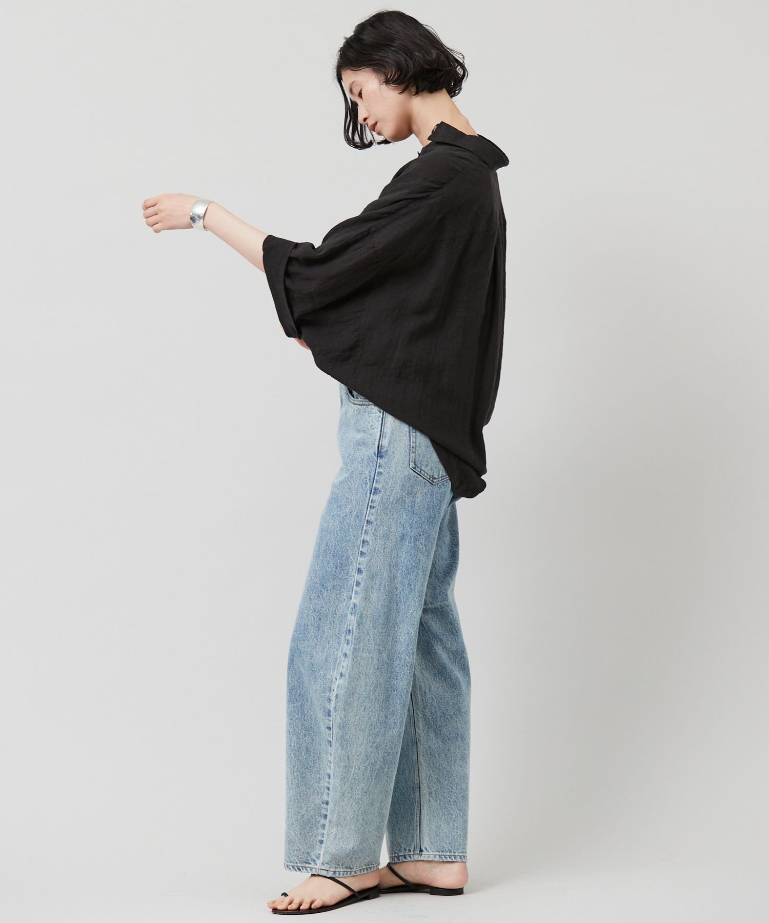 SALE／20%OFF】Curensology ドルマンスリーブリネンシャツ カレン 