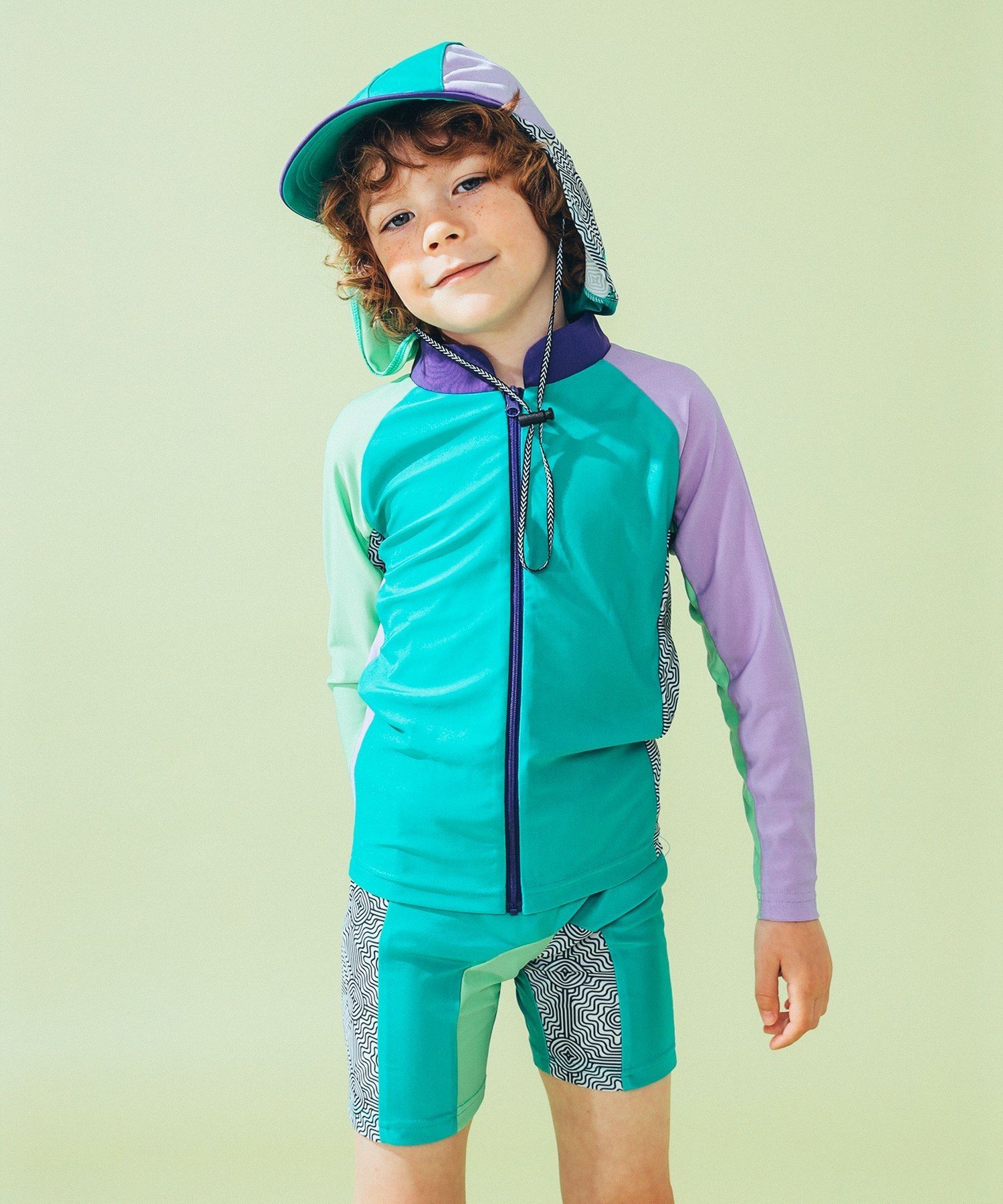 こども ビームス THE PARK SHOP / ISLAND PARK ラッシュガード 2025SS(95~145cm) コドモ ビームス 水着・スイムグッズ 水着 グリーン ブラック【送料無料】画像