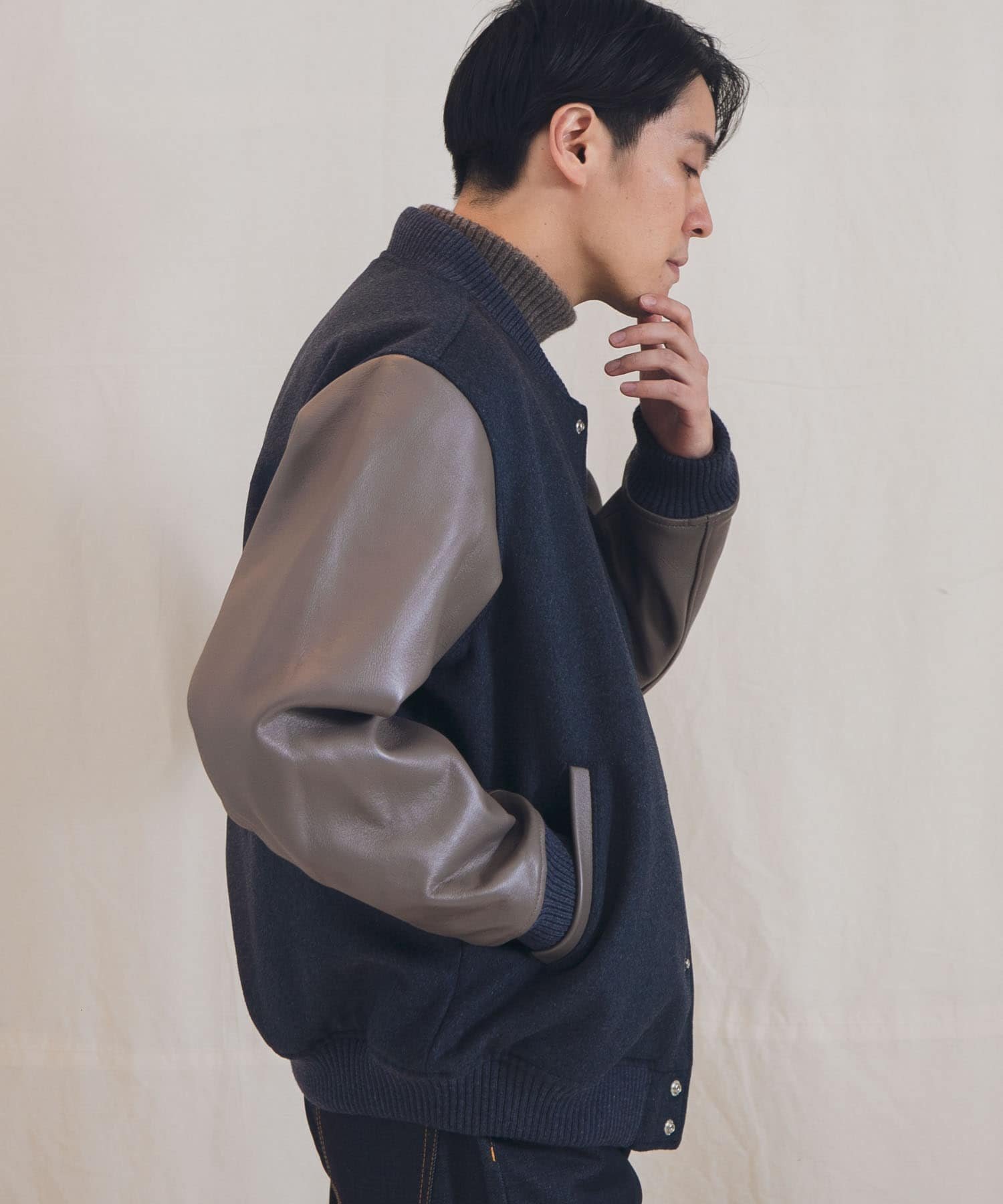 SALE／40%OFF】URBAN RESEARCH ウール/レザー アワードジャケット  
