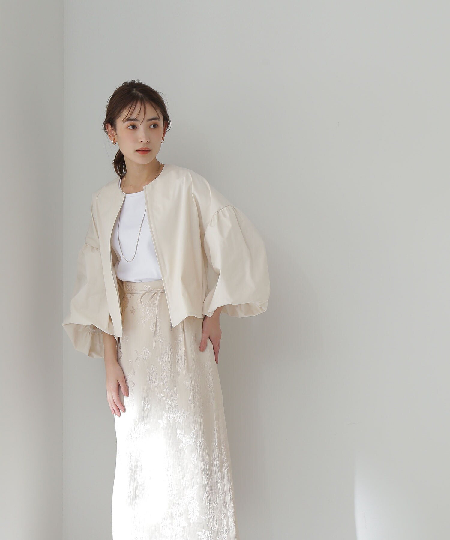 SALE／30%OFF】NATURAL BEAUTY BASIC バルーンスリーブブルゾン 