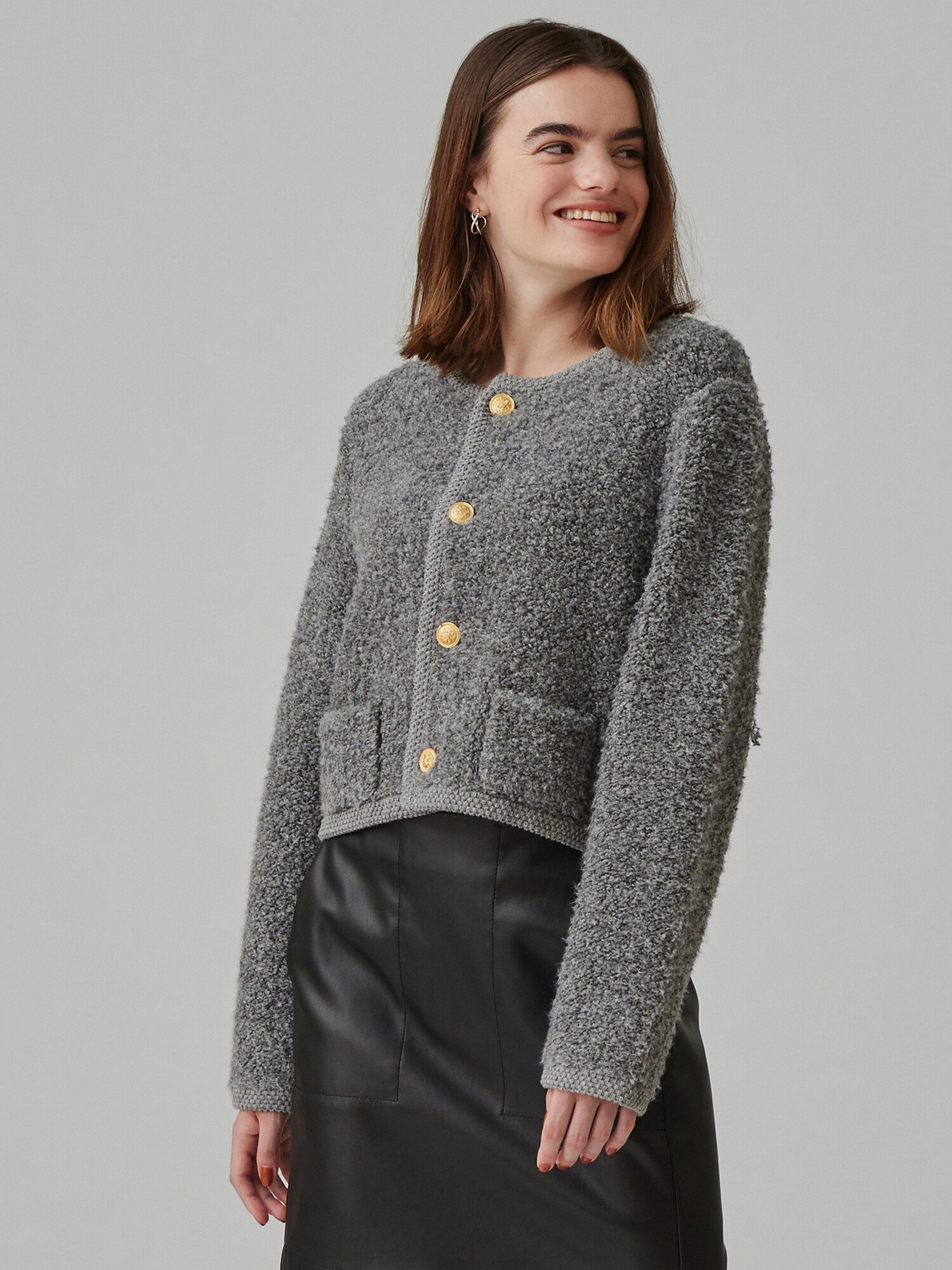 SALE／40%OFF】MACPHEE ムートン クルーネックカーディガン 
