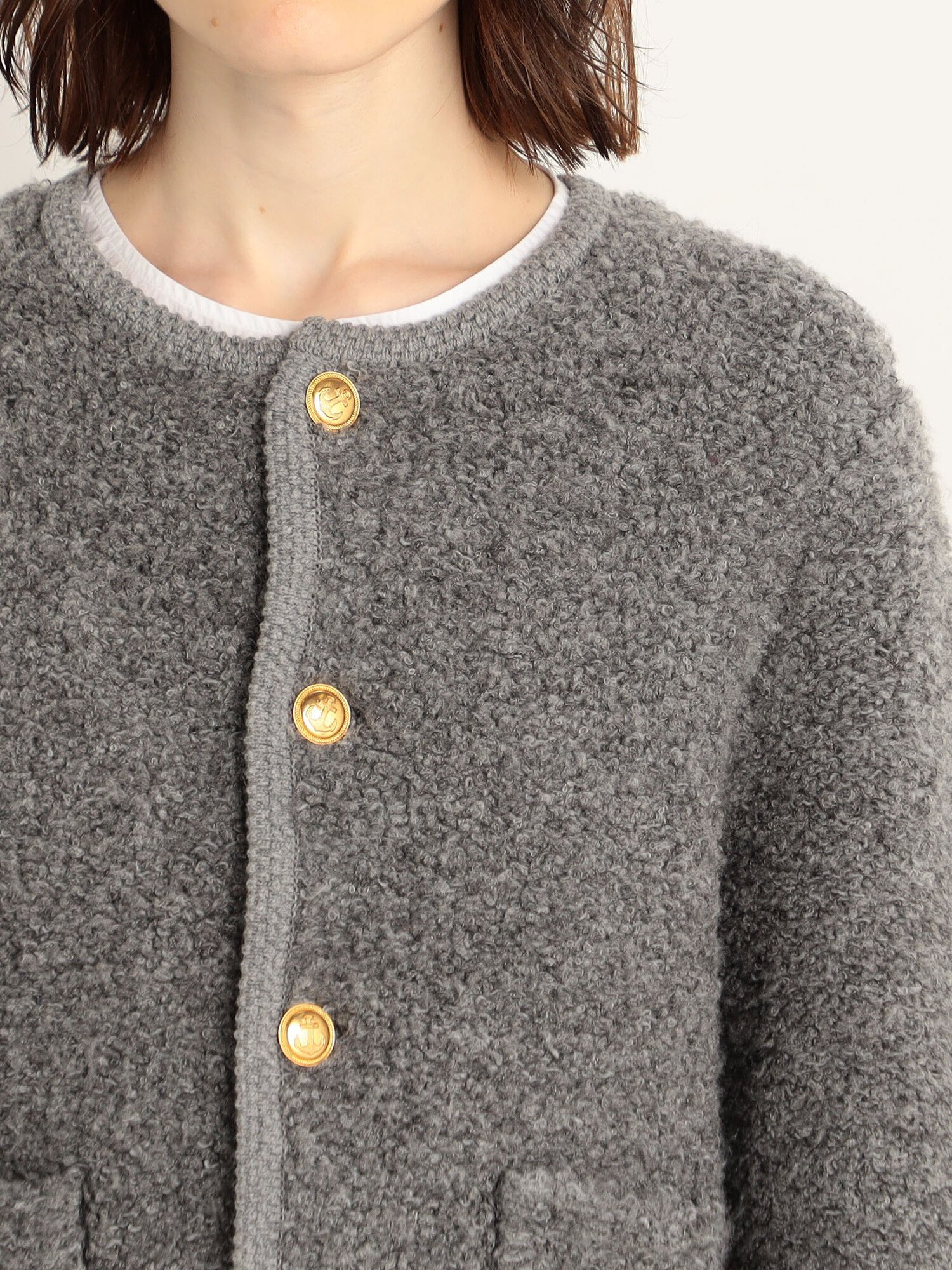 SALE／40%OFF】MACPHEE ムートン クルーネックカーディガン