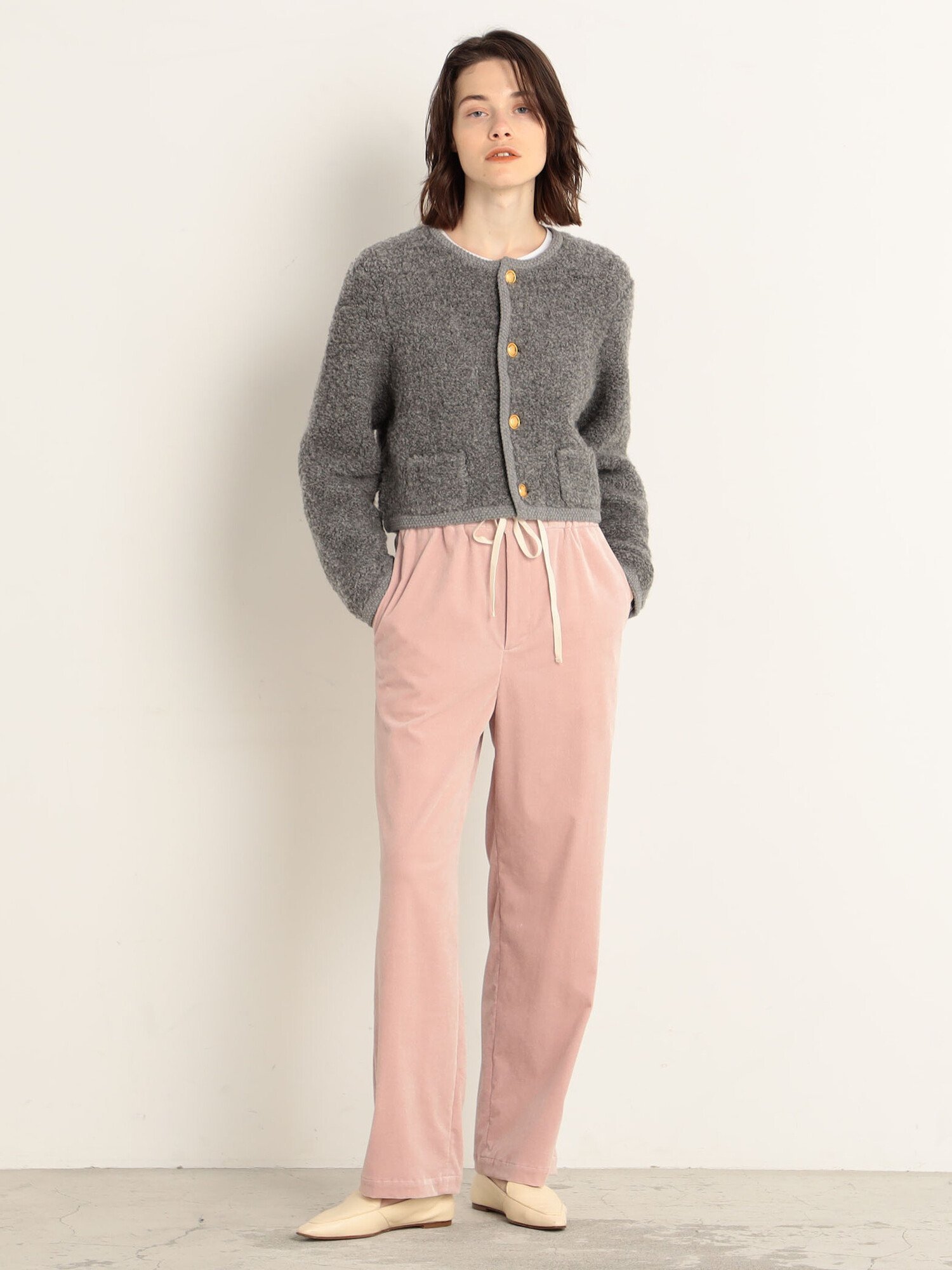 SALE／40%OFF】MACPHEE ムートン クルーネックカーディガン