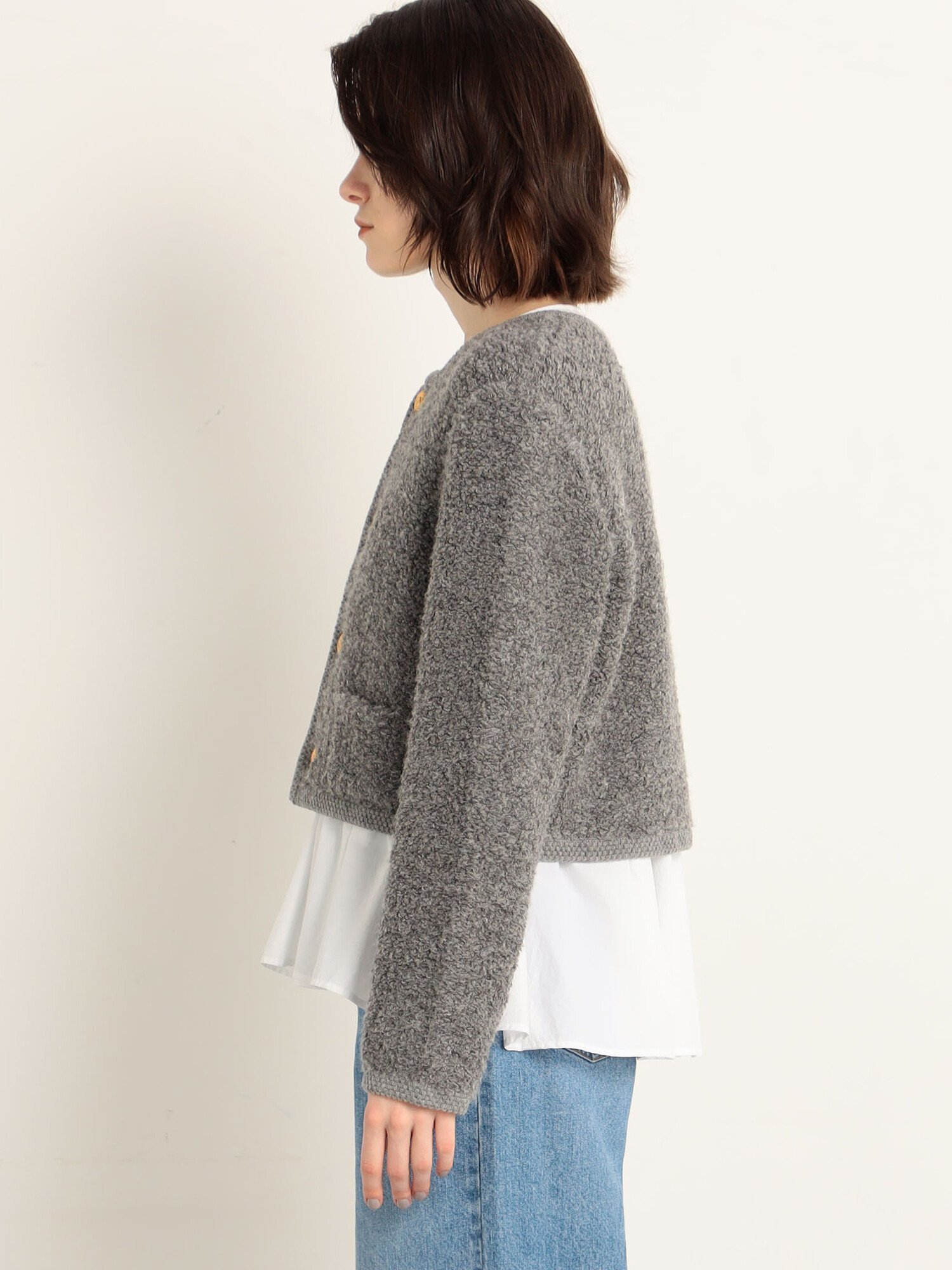 SALE／40%OFF】MACPHEE ムートン クルーネックカーディガン