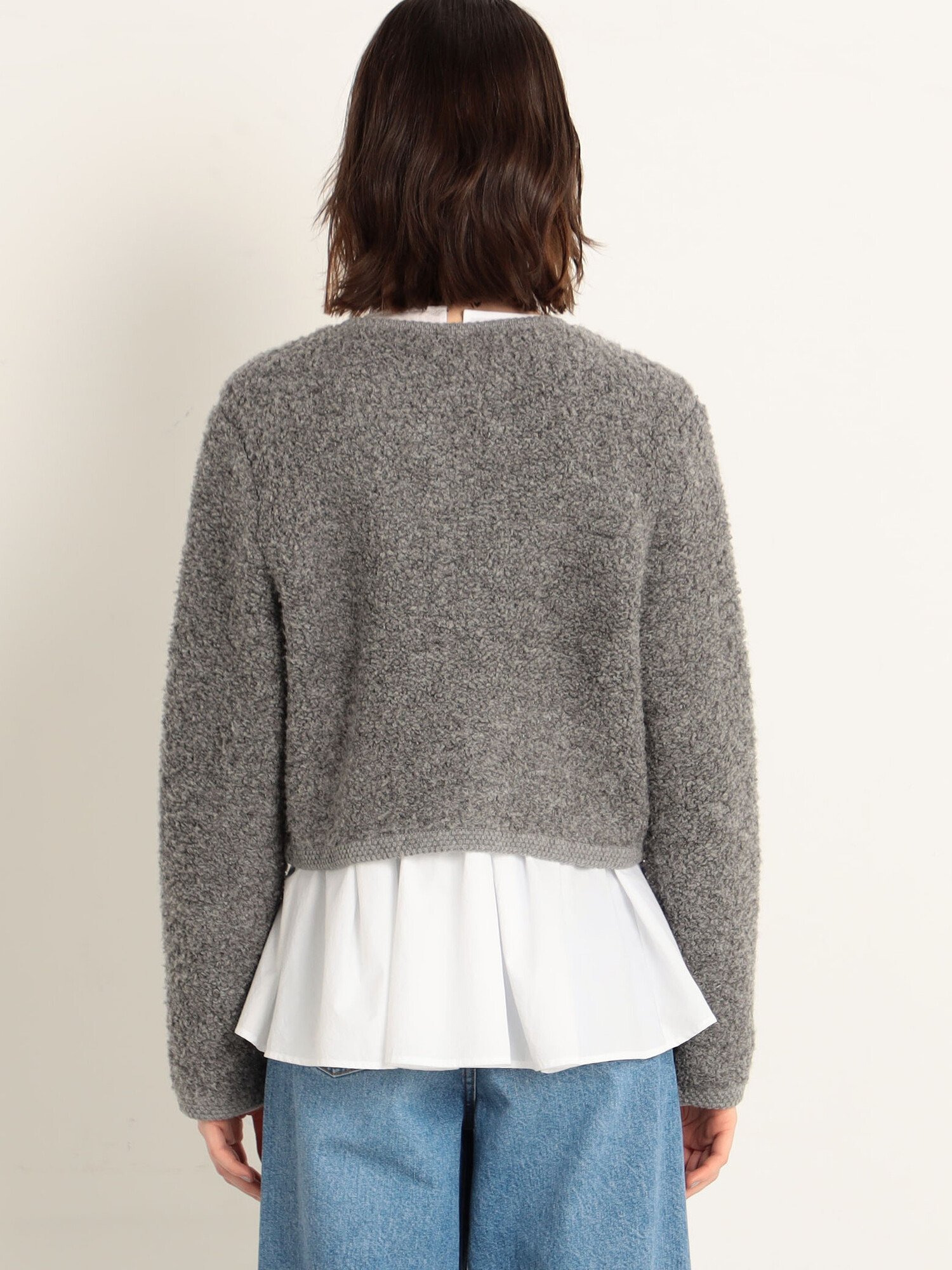 【美品】MACPHEE ムートン クルーネックカーディガン ニット セーター SALE／40%OFF】MACPHEE ムートン クルーネックカーディガン